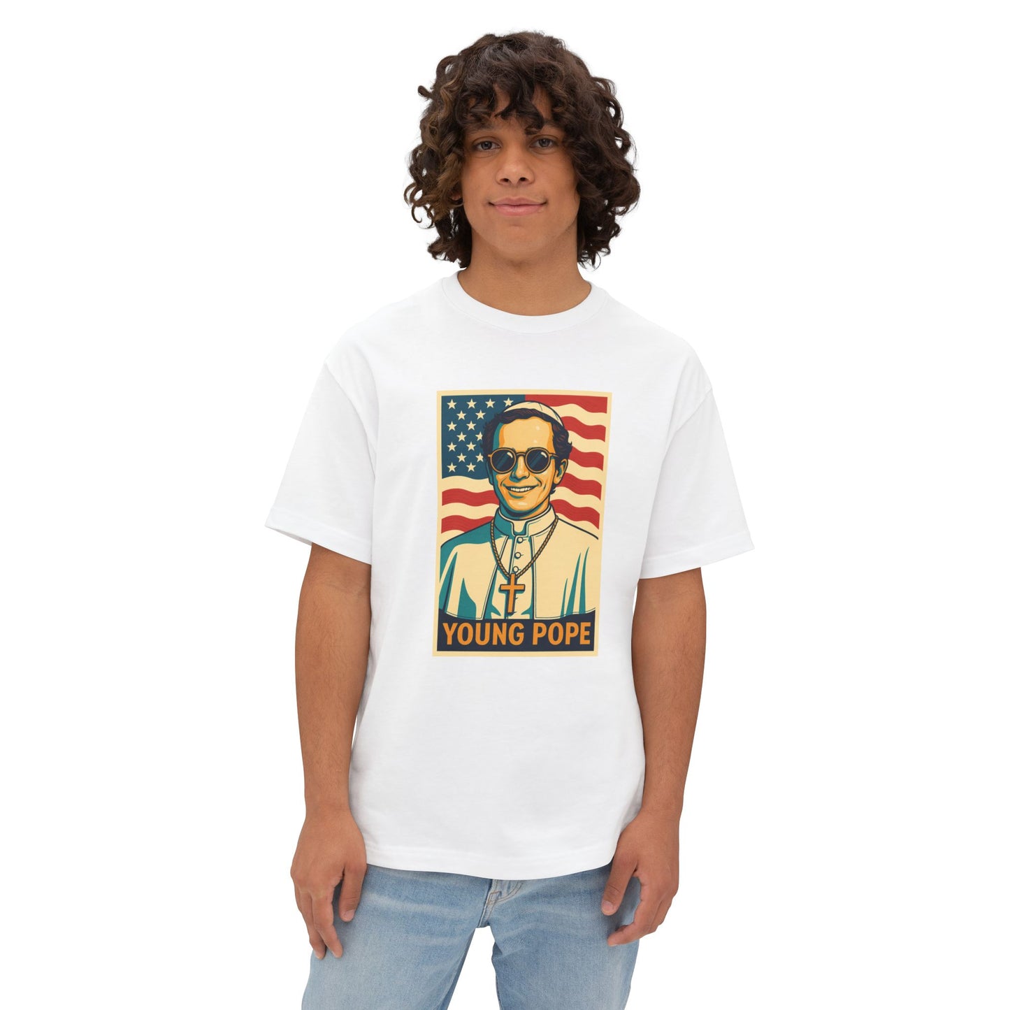 Young Pope 4 Unisex Oversized Boxy Tee - Bold Graphic Statement Shirt