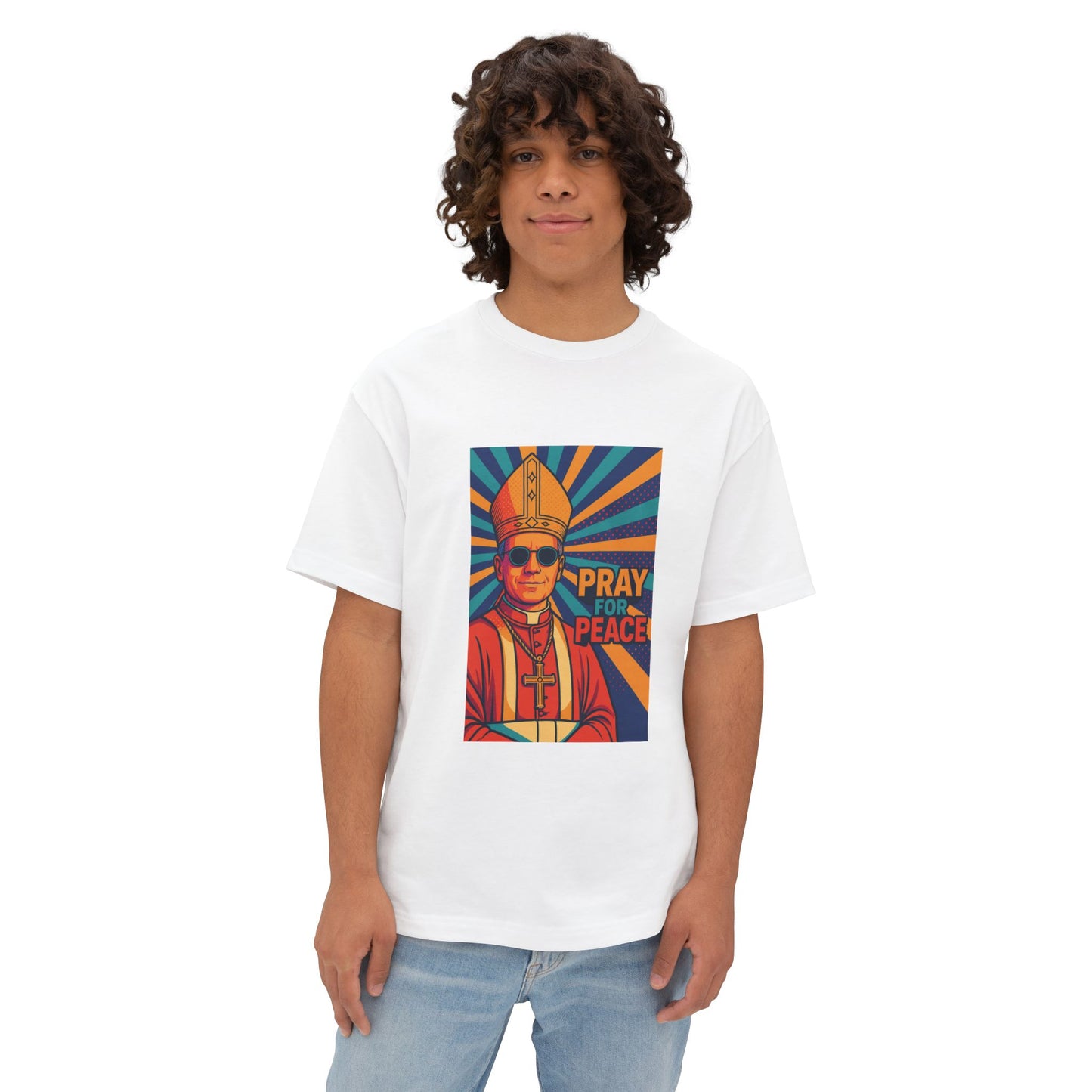 Pray for Peace Unisex Oversized Boxy Tee - Bold Graphic Statement Shirt