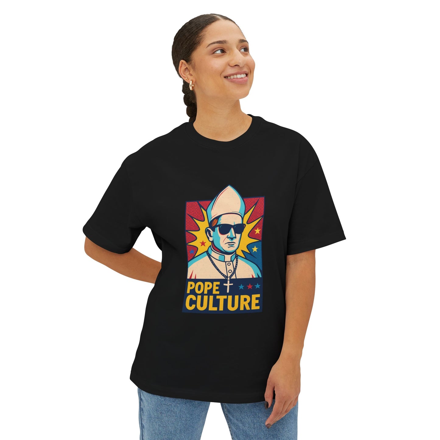 Pope Culture Unisex Oversized Boxy Tee - Bold Graphic Statement Shirt