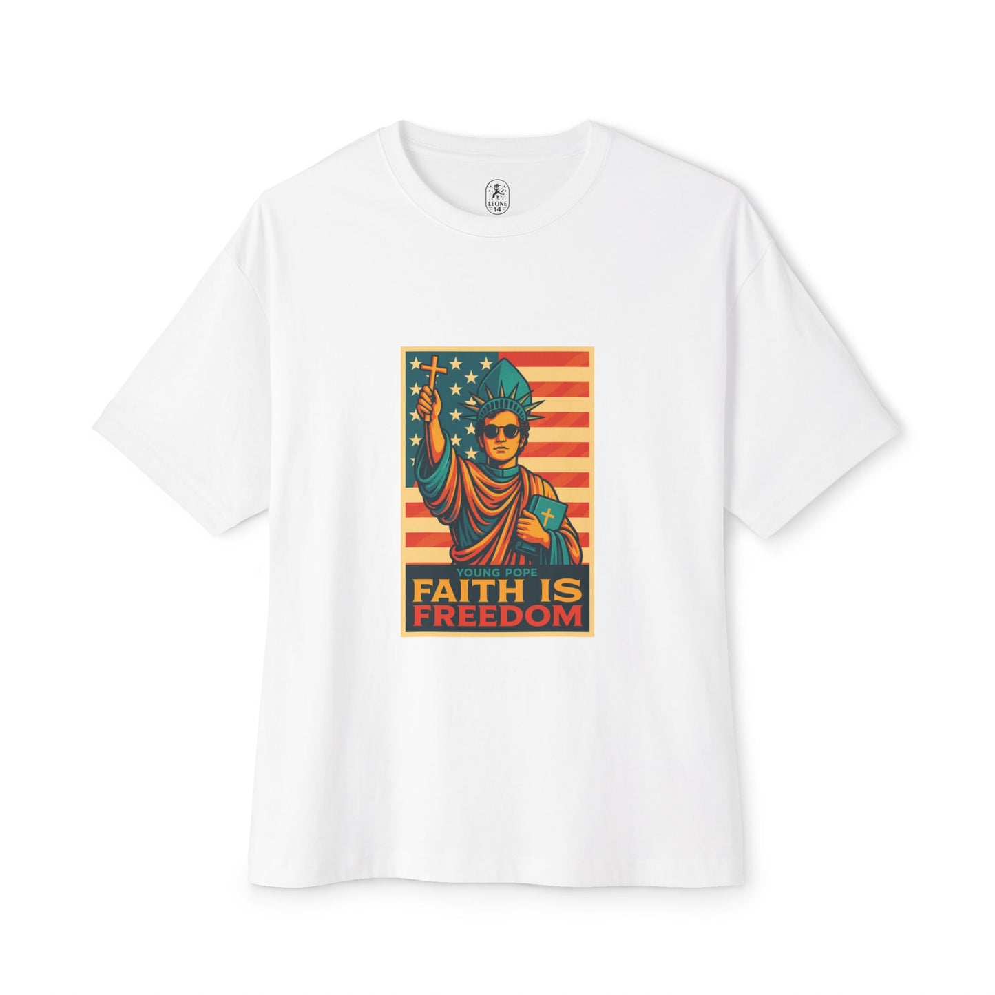 Faith Is Freedom Unisex Oversized Boxy Tee - Bold Graphic Statement Shirt