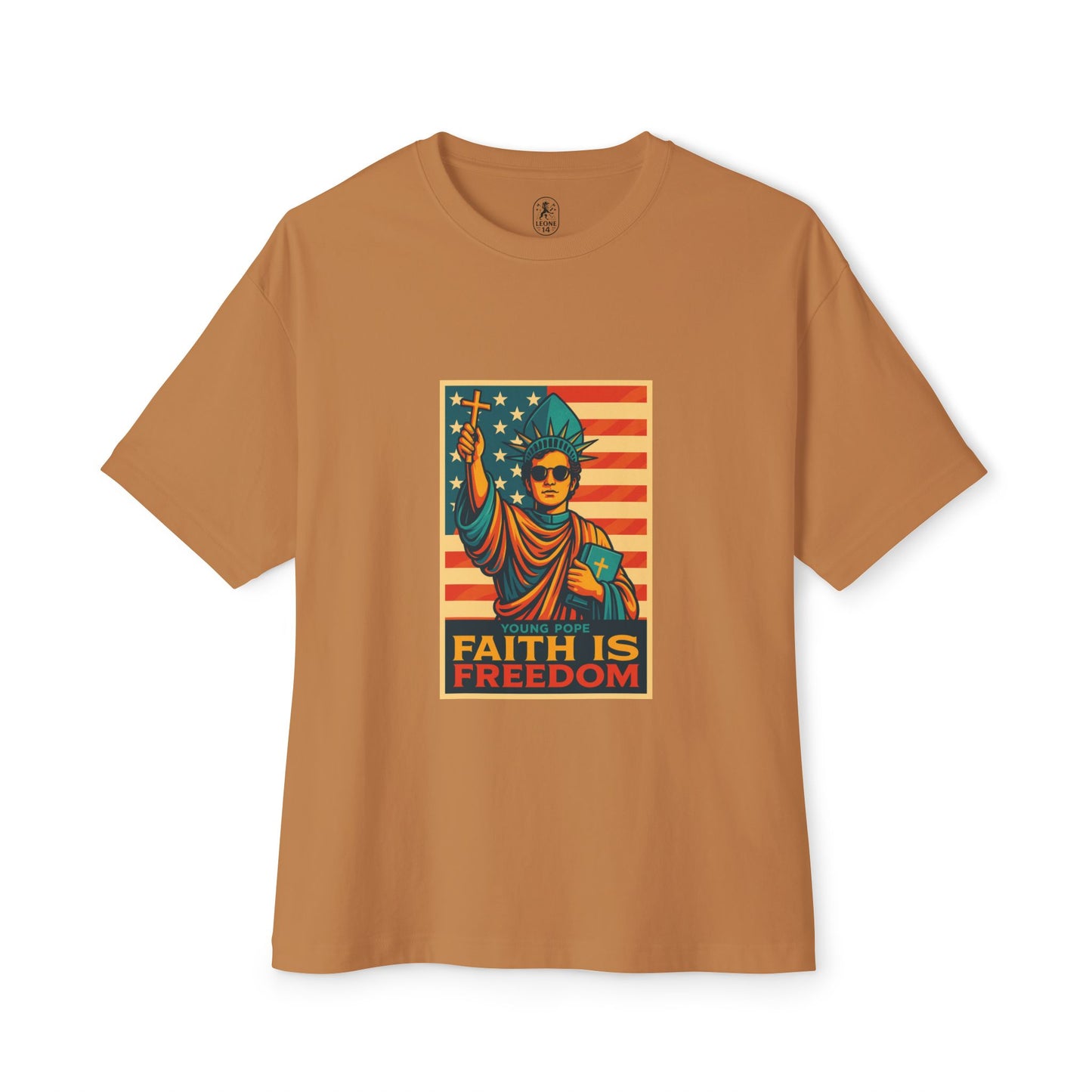 Faith Is Freedom Unisex Oversized Boxy Tee - Bold Graphic Statement Shirt
