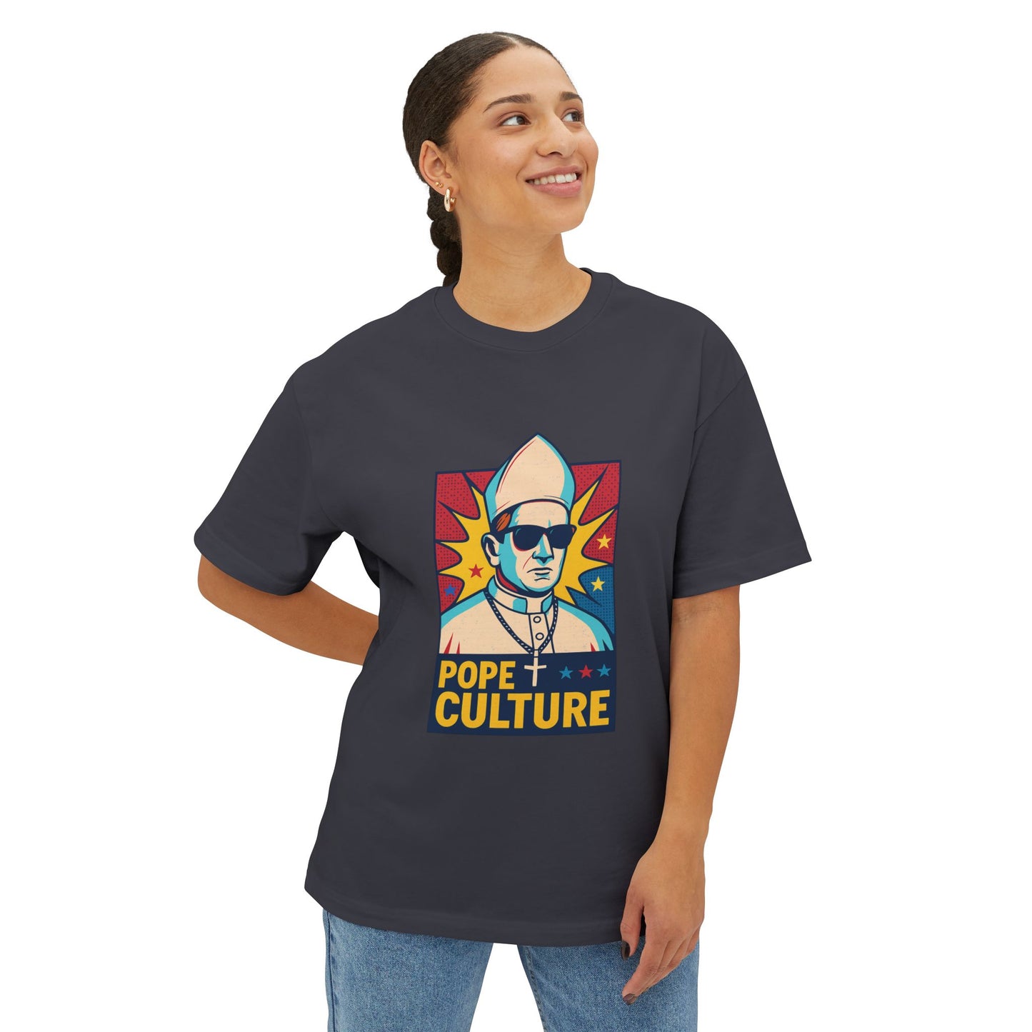 Pope Culture Unisex Oversized Boxy Tee - Bold Graphic Statement Shirt
