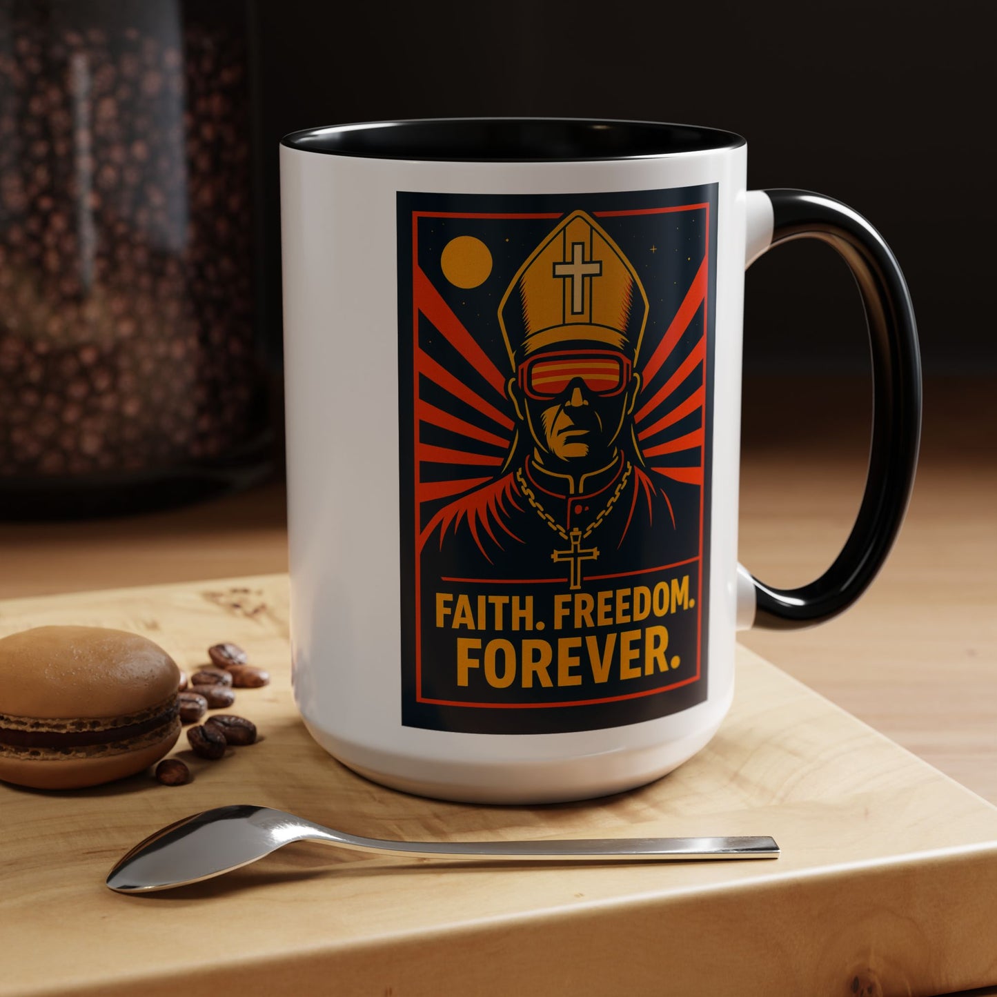 Faith Freedom Forever Coffee Mug - Inspirational Ceramic Cup