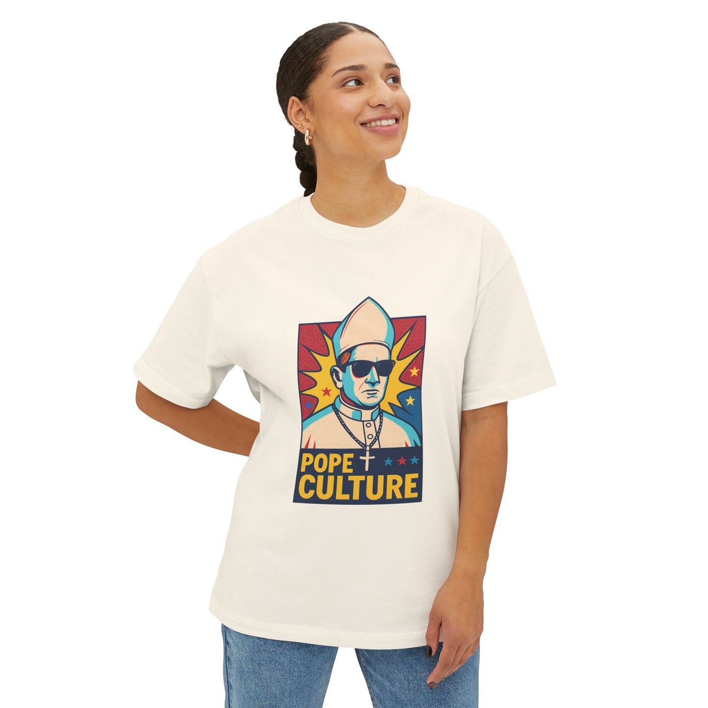 Pope Culture Unisex Oversized Boxy Tee - Bold Graphic Statement Shirt