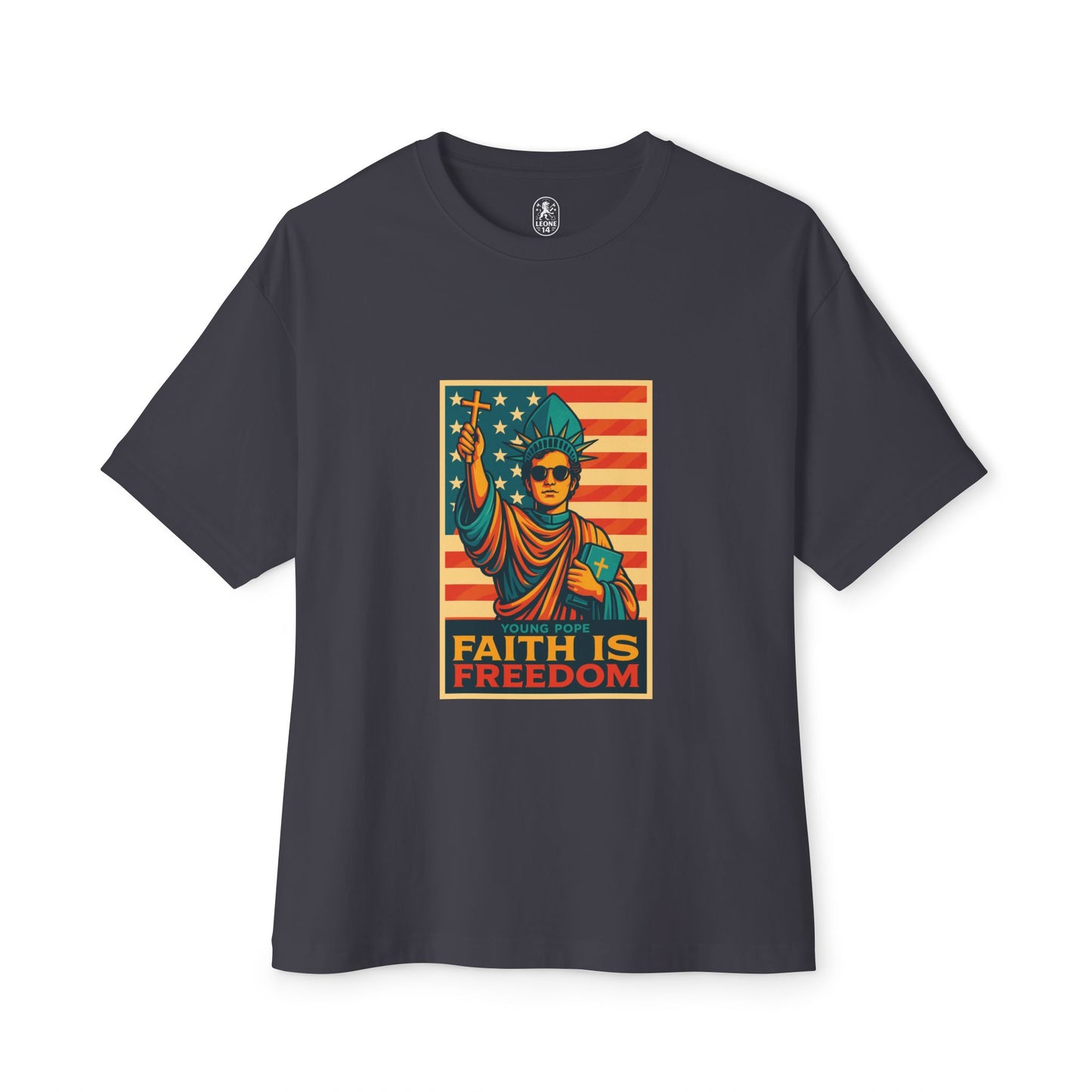 Faith Is Freedom Unisex Oversized Boxy Tee - Bold Graphic Statement Shirt