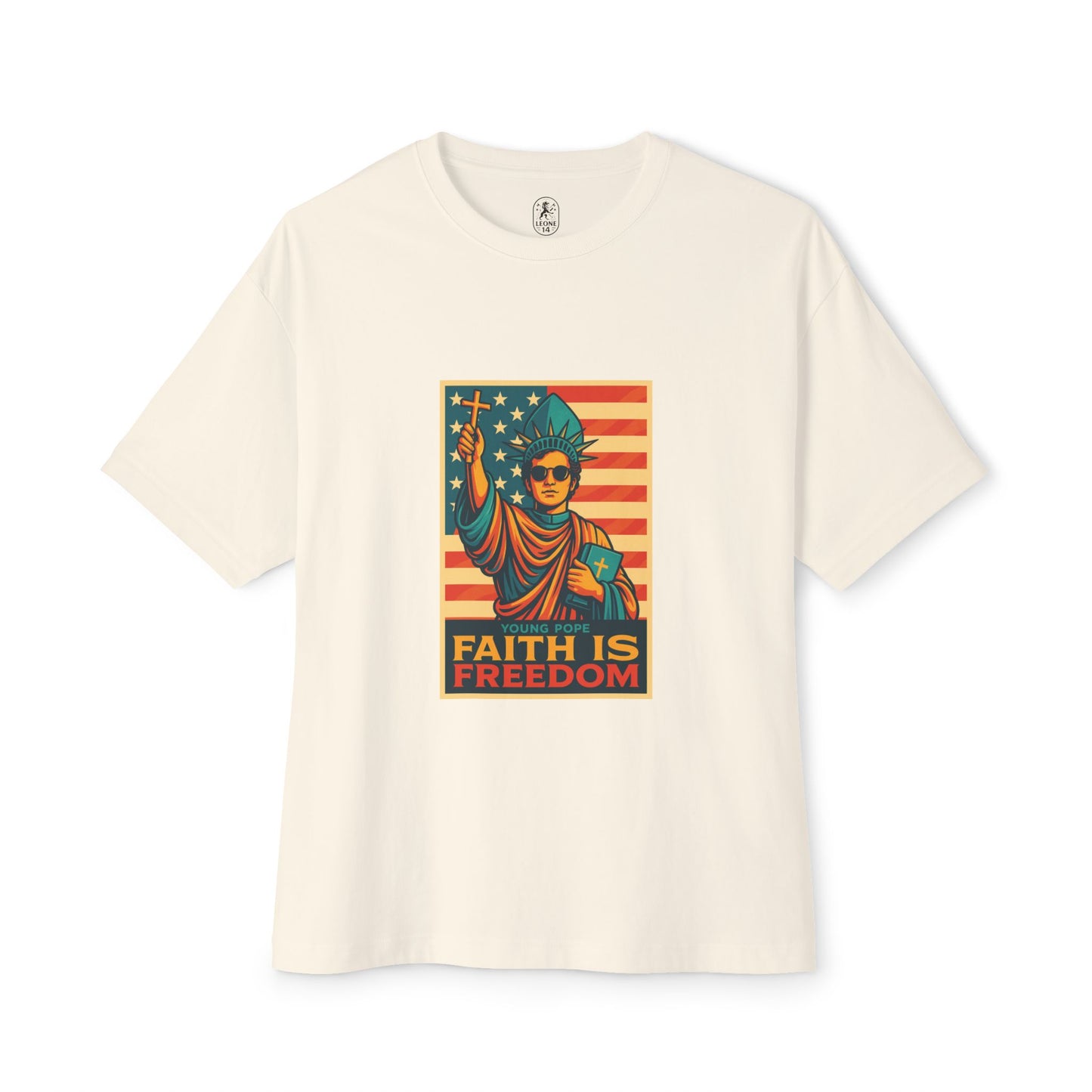 Faith Is Freedom Unisex Oversized Boxy Tee - Bold Graphic Statement Shirt