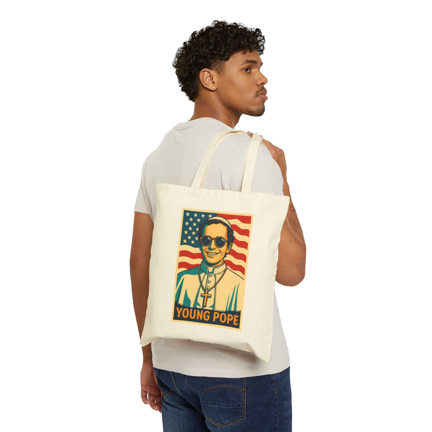 Cotton Canvas Tote Bag - Young Pope 4, Eco-Friendly Shopping Bag, Reusable Grocery Tote, Gift for Travelers, Art Lover's [...]