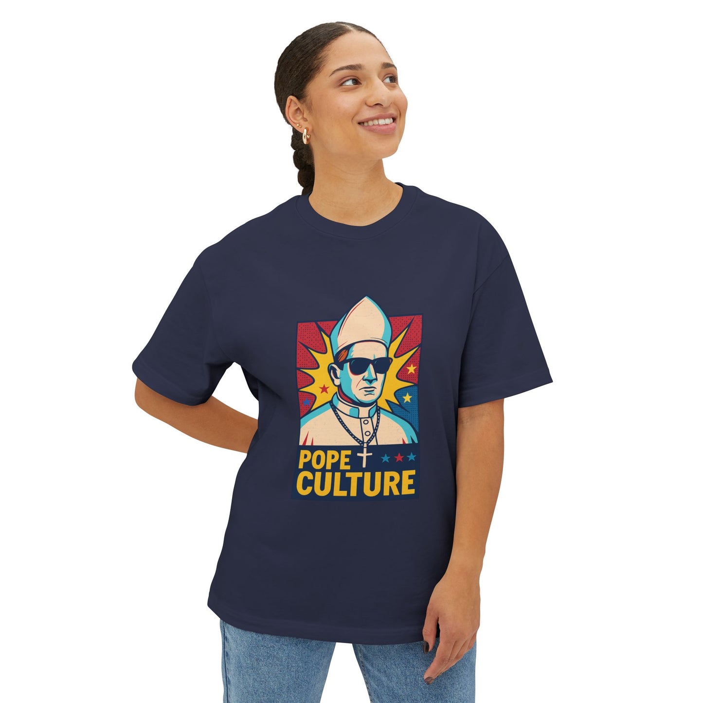 Pope Culture Unisex Oversized Boxy Tee - Bold Graphic Statement Shirt