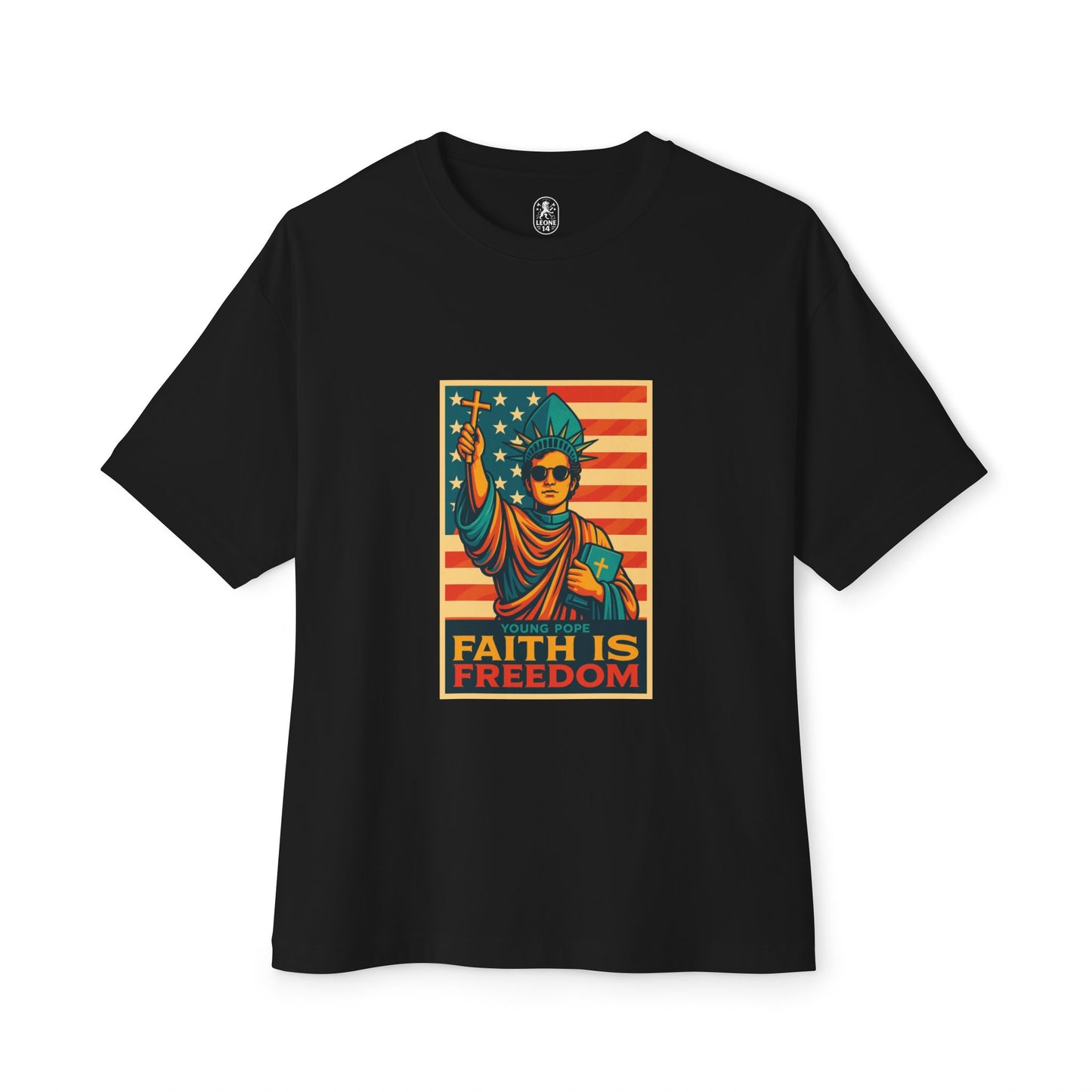 Faith Is Freedom Unisex Oversized Boxy Tee - Bold Graphic Statement Shirt