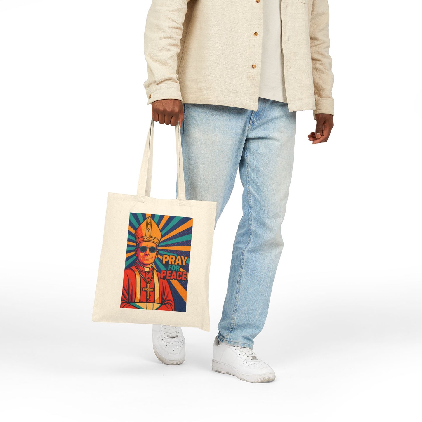 Cotton Canvas Tote Bag - Pray for Peace, Eco-Friendly Shopping Bag, Reusable Grocery Tote, Gift for Travelers, Art Lover's [...]