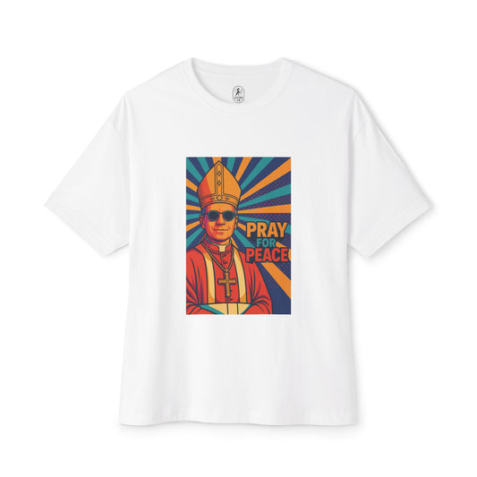 Pray for Peace Unisex Oversized Boxy Tee - Bold Graphic Statement Shirt